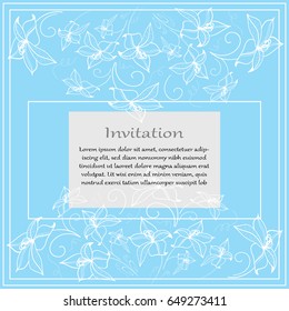 Romantic invitation. Wedding, marriage, bridal, birthday, Valentine's day. Vector illustration.