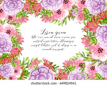 Romantic invitation. Wedding, marriage, bridal, birthday, Valentine's day.