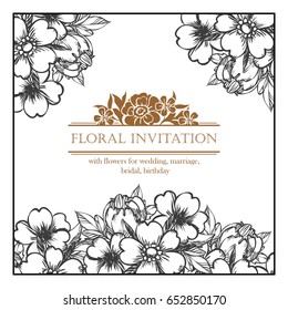 Romantic invitation. Wedding, marriage, bridal, birthday, Valentine's day.