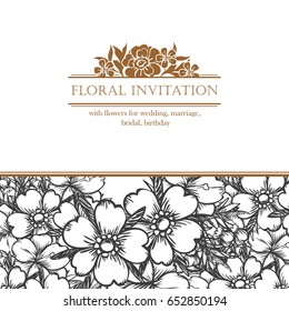 Romantic invitation. Wedding, marriage, bridal, birthday, Valentine's day.