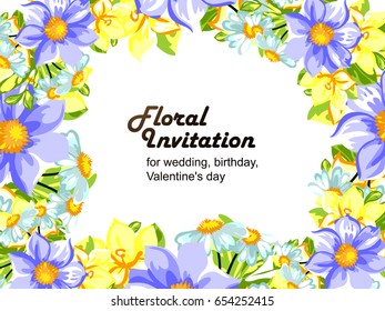 Romantic invitation. Wedding, marriage, bridal, birthday, Valentine's day.