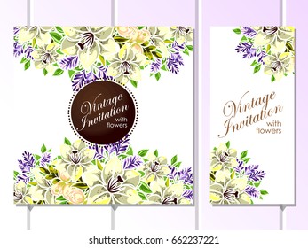 Romantic invitation. Wedding, marriage, bridal, birthday, Valentine's day.