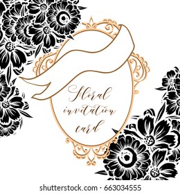 Romantic invitation. Wedding, marriage, bridal, birthday, Valentine's day.
