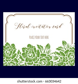 Romantic invitation. Wedding, marriage, bridal, birthday, Valentine's day.