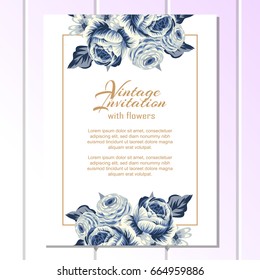 Romantic invitation. Wedding, marriage, bridal, birthday, Valentine's day.