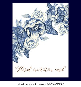 Romantic invitation. Wedding, marriage, bridal, birthday, Valentine's day.