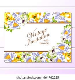 Romantic invitation. Wedding, marriage, bridal, birthday, Valentine's day.