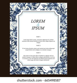 Romantic invitation. Wedding, marriage, bridal, birthday, Valentine's day.