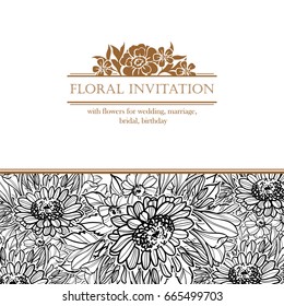 Romantic invitation. Wedding, marriage, bridal, birthday, Valentine's day.