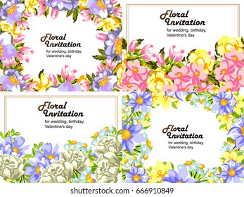 Romantic invitation. Wedding, marriage, bridal, birthday, Valentine's day.