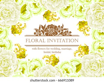 Romantic invitation. Wedding, marriage, bridal, birthday, Valentine's day.