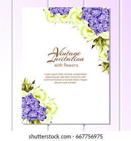 Romantic invitation. Wedding, marriage, bridal, birthday, Valentine's day.