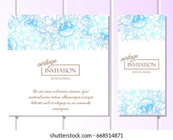 Romantic invitation. Wedding, marriage, bridal, birthday, Valentine's day.