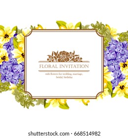 Romantic invitation. Wedding, marriage, bridal, birthday, Valentine's day.