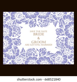 Romantic invitation. Wedding, marriage, bridal, birthday, Valentine's day.