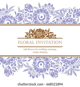 Romantic invitation. Wedding, marriage, bridal, birthday, Valentine's day.