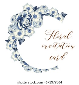 Romantic invitation. Wedding, marriage, bridal, birthday, Valentine's day.