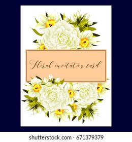 Romantic invitation. Wedding, marriage, bridal, birthday, Valentine's day.