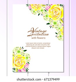 Romantic invitation. Wedding, marriage, bridal, birthday, Valentine's day.