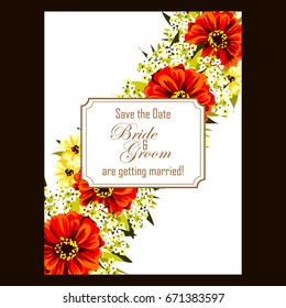 Romantic invitation. Wedding, marriage, bridal, birthday, Valentine's day.