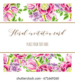 Romantic invitation. Wedding, marriage, bridal, birthday, Valentine's day.