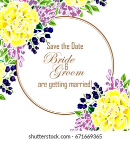 Romantic invitation. Wedding, marriage, bridal, birthday, Valentine's day.
