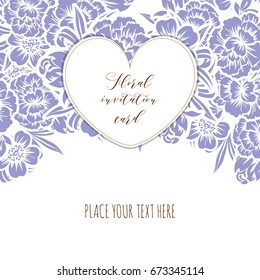 Romantic invitation. Wedding, marriage, bridal, birthday, Valentine's day.