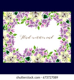 Romantic invitation. Wedding, marriage, bridal, birthday, Valentine's day.