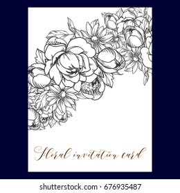 Romantic invitation. Wedding, marriage, bridal, birthday, Valentine's day.