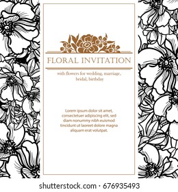 Romantic invitation. Wedding, marriage, bridal, birthday, Valentine's day.