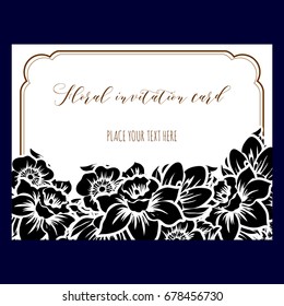 Romantic invitation. Wedding, marriage, bridal, birthday, Valentine's day.