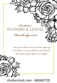 Romantic invitation. Wedding, marriage, bridal, birthday, Valentine's day.