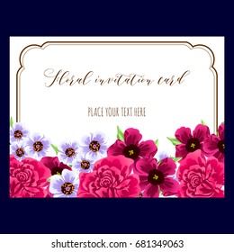 Romantic invitation. Wedding, marriage, bridal, birthday, Valentine's day.