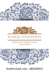 Romantic invitation. Wedding, marriage, bridal, birthday, Valentine's day.