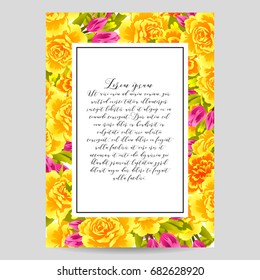 Romantic invitation. Wedding, marriage, bridal, birthday, Valentine's day.