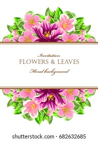 Romantic invitation. Wedding, marriage, bridal, birthday, Valentine's day.