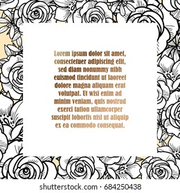 Romantic invitation. Wedding, marriage, bridal, birthday, Valentine's day.
