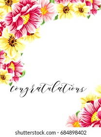 Romantic invitation. Wedding, marriage, bridal, birthday, Valentine's day.