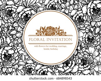 Romantic invitation. Wedding, marriage, bridal, birthday, Valentine's day.