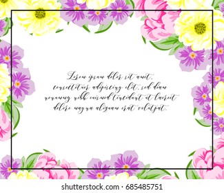 Romantic invitation. Wedding, marriage, bridal, birthday, Valentine's day.