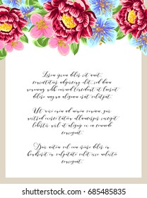 Romantic invitation. Wedding, marriage, bridal, birthday, Valentine's day.
