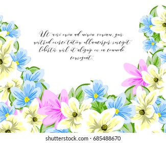 Romantic invitation. Wedding, marriage, bridal, birthday, Valentine's day.