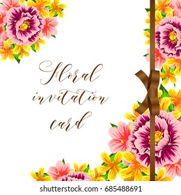 Romantic invitation. Wedding, marriage, bridal, birthday, Valentine's day.