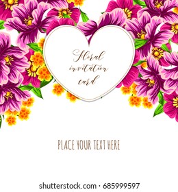 Romantic invitation. Wedding, marriage, bridal, birthday, Valentine's day.