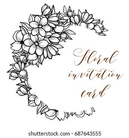 Romantic invitation. Wedding, marriage, bridal, birthday, Valentine's day.