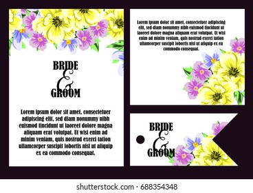 Romantic invitation. Wedding, marriage, bridal, birthday, Valentine's day.