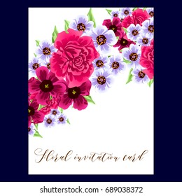 Romantic invitation. Wedding, marriage, bridal, birthday, Valentine's day.