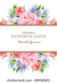 Romantic invitation. Wedding, marriage, bridal, birthday, Valentine's day.