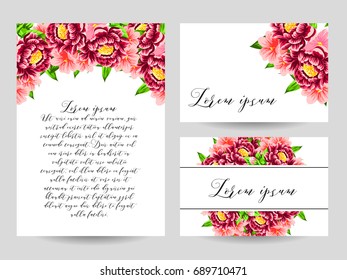 Romantic invitation. Wedding, marriage, bridal, birthday, Valentine's day.