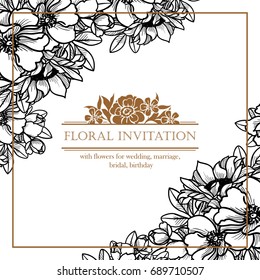 Romantic invitation. Wedding, marriage, bridal, birthday, Valentine's day.